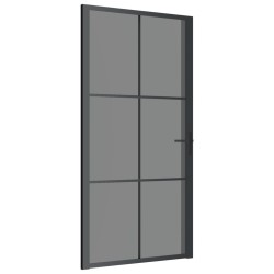 vidaXL Innentür 102,5x201,5 cm Schwarz ESG-Glas und Aluminium