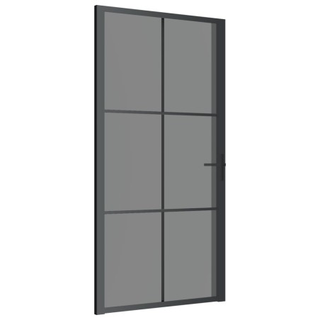 vidaXL Innentür 102,5x201,5 cm Schwarz ESG-Glas und Aluminium