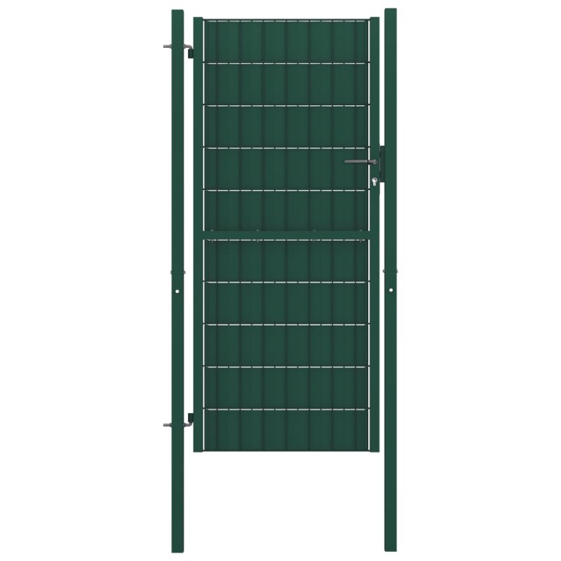 vidaXL Zauntor PVC und Stahl 100x124 cm Grün vidaXL Zauntor PVC und Stahl 100x124 cm Grün