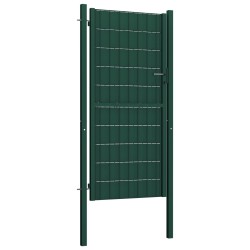 vidaXL Zauntor PVC und Stahl 100x124 cm Grün  