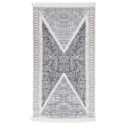 vidaXL Teppich Schwarz und Grau 120x180 cm Baumwolle