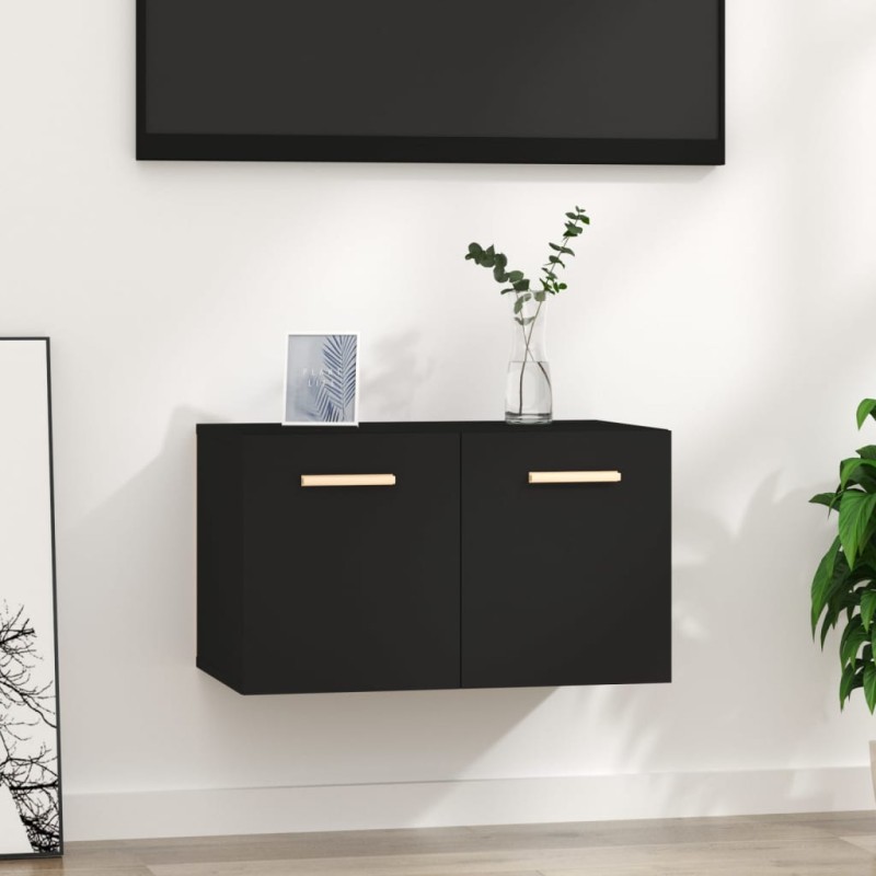 vidaXL Wandschrank Schwarz 60x36,5x35 cm Holzwerkstoff