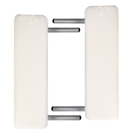 vidaXL Massageliege Klappbar 2-Zonen mit Aluminiumgestell Cremeweiß