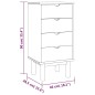 vidaXL Schubladenschrank OTTA 46x39,5x90 cm Massivholz vidaXL Schubladenschrank OTTA 46x39,5x90 cm Massivholz