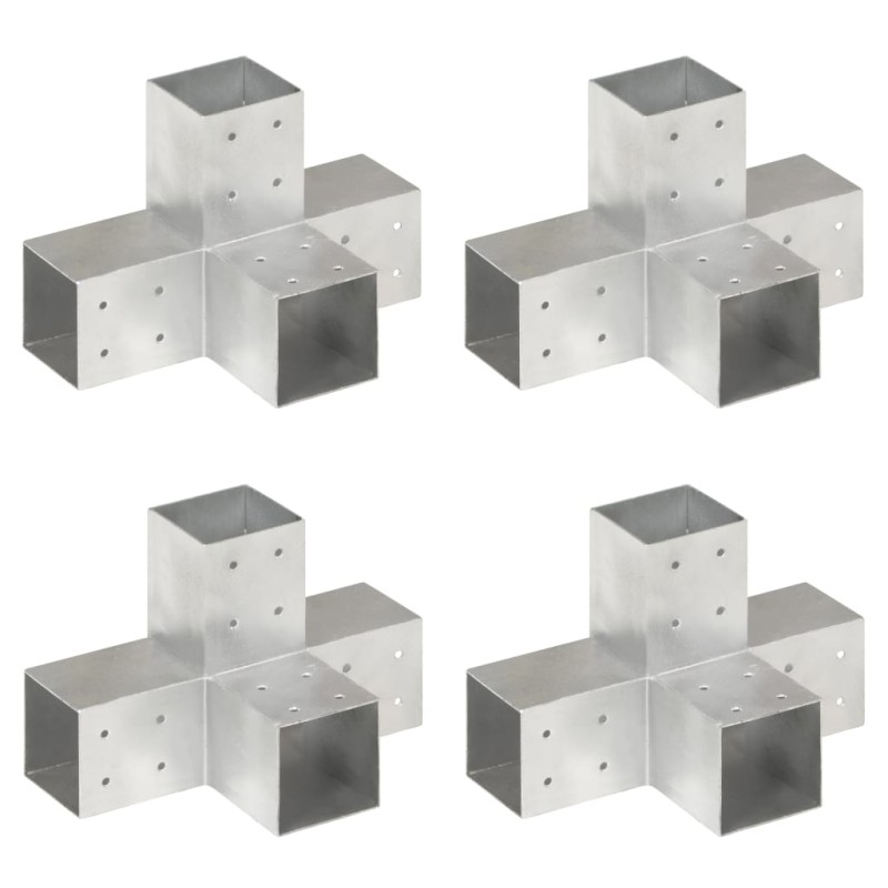 vidaXL Pfostenverbinder 4 Stk. X-Form Verzinktes Metall 81 x 81 mm vidaXL Pfostenverbinder 4 Stk. X-Form Verzinktes Metall 81 x 81 mm