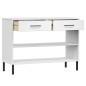 vidaXL Konsolenschrank OSLO mit Metallbeinen Weiß Massivholz Kiefer vidaXL Konsolenschrank OSLO mit Metallbeinen Weiß Massivholz Kiefer