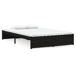 vidaXL Massivholzbett Schwarz 120x190 cm