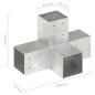 vidaXL Pfostenverbinder 4 Stk. X-Form Verzinktes Metall 81 x 81 mm vidaXL Pfostenverbinder 4 Stk. X-Form Verzinktes Metall 81 x 81 mm