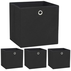 vidaXL Aufbewahrungsboxen 4 Stk. Vliesstoff 32x32x32 cm Schwarz 