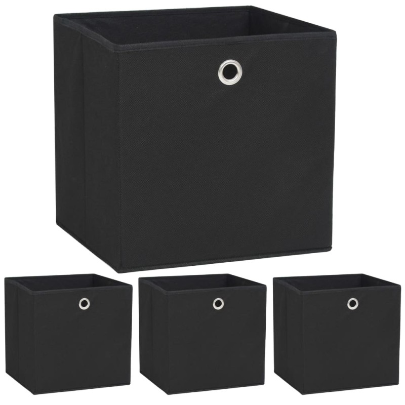 vidaXL Aufbewahrungsboxen 4 Stk. Vliesstoff 32x32x32 cm Schwarz vidaXL Aufbewahrungsboxen 4 Stk. Vliesstoff 32x32x32 cm Schwarz
