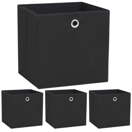 vidaXL Aufbewahrungsboxen 4 Stk. Vliesstoff 32x32x32 cm Schwarz 