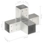 Pfostenverbinder X-Form Verzinktes Metall 71 x 71 mm Pfostenverbinder X-Form Verzinktes Metall 71 x 71 mm