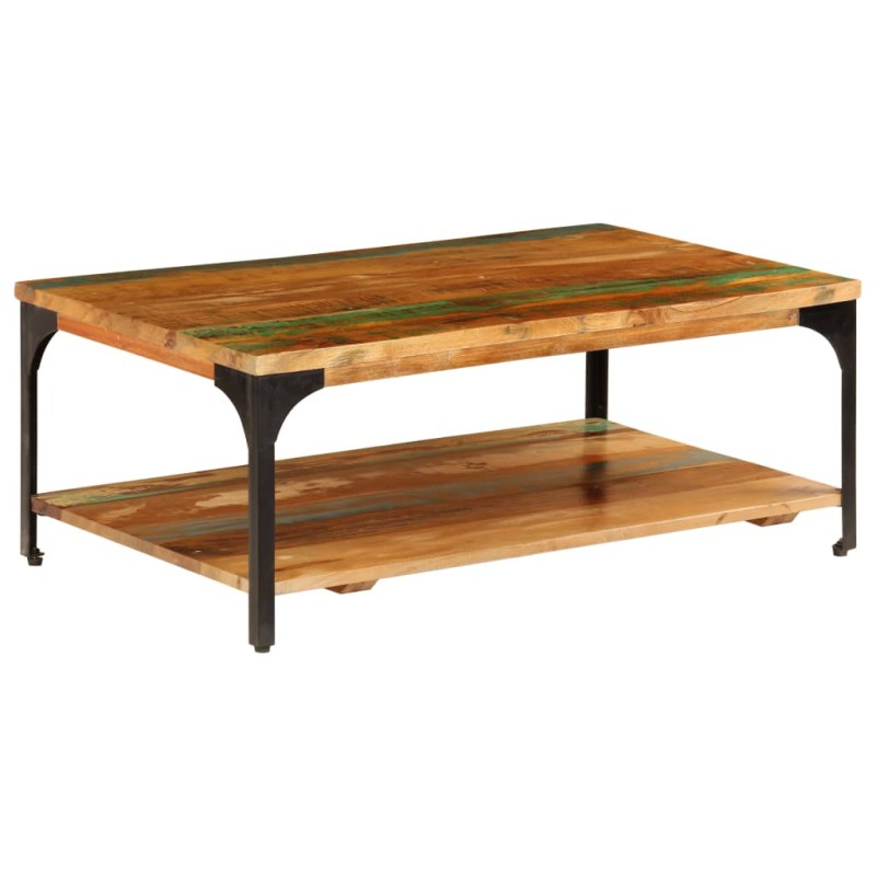 vidaXL Couchtisch mit Ablage 100x60x35 cm Altholz Massiv vidaXL Couchtisch mit Ablage 100x60x35 cm Altholz Massiv