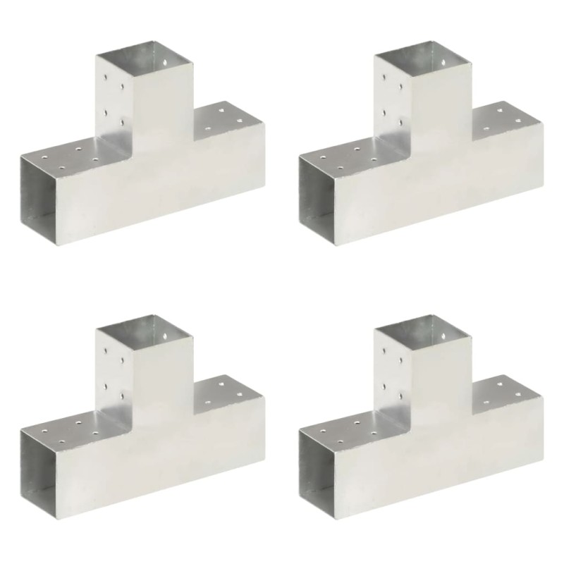 Pfostenverbinder 4 Stk. T-Form Verzinktes Metall 81 x 81 mm Pfostenverbinder 4 Stk. T-Form Verzinktes Metall 81 x 81 mm
