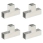 Pfostenverbinder 4 Stk. T-Form Verzinktes Metall 81 x 81 mm Pfostenverbinder 4 Stk. T-Form Verzinktes Metall 81 x 81 mm