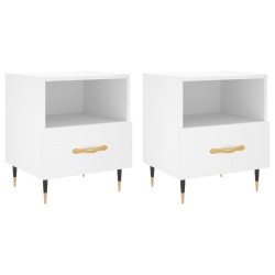 vidaXL Nachttische 2 Stk. Weiß 40x35x47,5 cm Holzwerkstoff