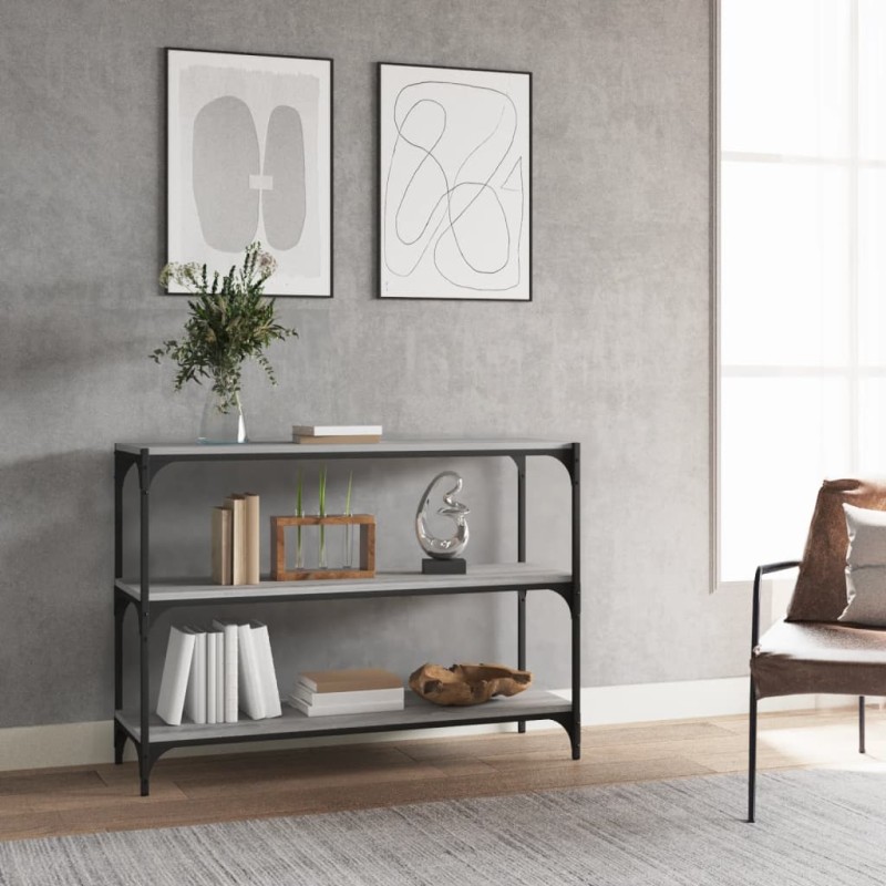 vidaXL Bücherregal Grau Sonoma 100x33x70,5 cm Holzwerkstoff und Stahl vidaXL Bücherregal Grau Sonoma 100x33x70,5 cm Holzwerkstoff und Stahl