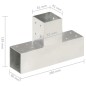Pfostenverbinder 4 Stk. T-Form Verzinktes Metall 81 x 81 mm Pfostenverbinder 4 Stk. T-Form Verzinktes Metall 81 x 81 mm