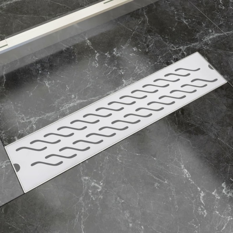 vidaXL Duschrinne 530x140 mm Edelstahl Wellen-Design vidaXL Duschrinne 530x140 mm Edelstahl Wellen-Design