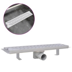 vidaXL Duschrinne 530x140 mm Edelstahl Wellen-Design