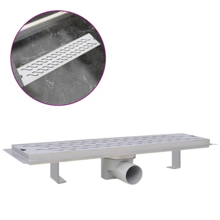 vidaXL Duschrinne 530x140 mm Edelstahl Wellen-Design