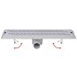vidaXL Duschrinne 530x140 mm Edelstahl Wellen-Design vidaXL Duschrinne 530x140 mm Edelstahl Wellen-Design