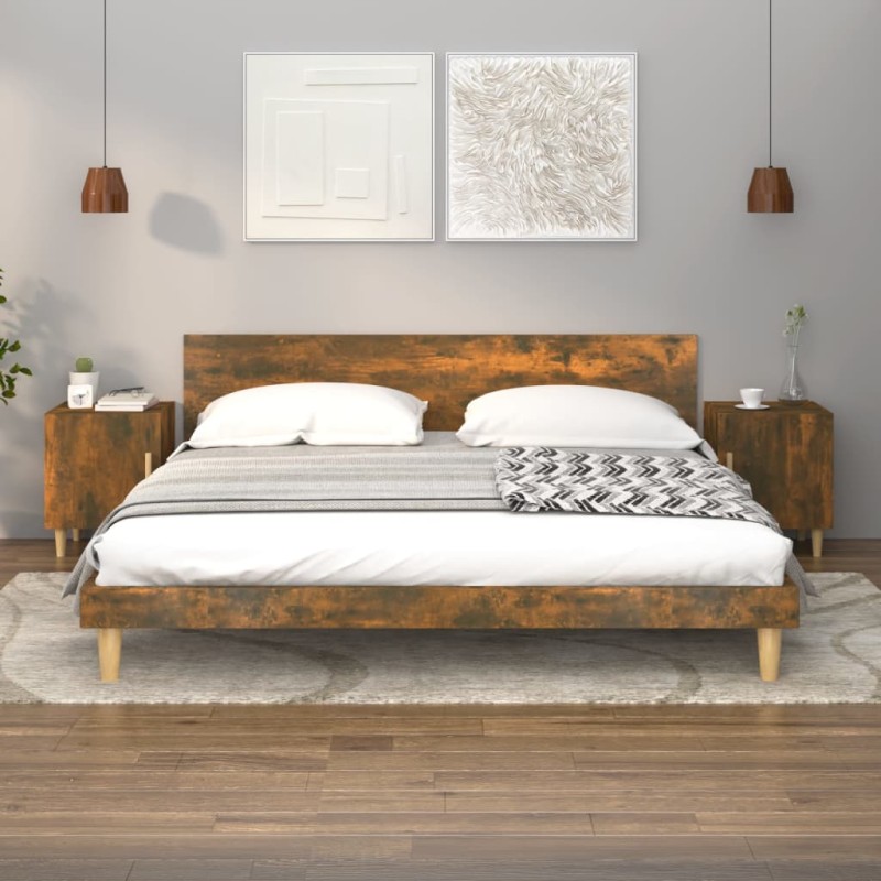 vidaXL Nachttische 2 Stk. Räuchereiche Holzwerkstoff vidaXL Nachttische 2 Stk. Räuchereiche Holzwerkstoff