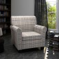 Sessel mit Sitzpolster Cremefarben Stoff Sessel mit Sitzpolster Cremefarben Stoff