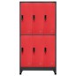 vidaXL Schließfachschrank Anthrazit und Rot 90x45x180 cm Stahl vidaXL Schließfachschrank Anthrazit und Rot 90x45x180 cm Stahl