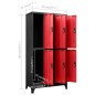vidaXL Schließfachschrank Anthrazit und Rot 90x45x180 cm Stahl vidaXL Schließfachschrank Anthrazit und Rot 90x45x180 cm Stahl
