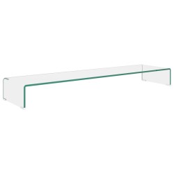 vidaXL TV-Tisch/Bildschirmerhöhung Glas Transparent 120x30x13 cm