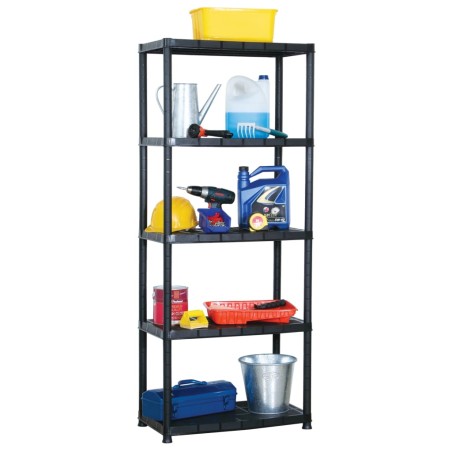 vidaXL Lagerregal 5-Tier Schwarz 71x38x170 cm Kunststoff 
