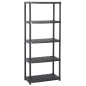 vidaXL Lagerregal 5-Tier Schwarz 71x38x170 cm Kunststoff vidaXL Lagerregal 5-Tier Schwarz 71x38x170 cm Kunststoff