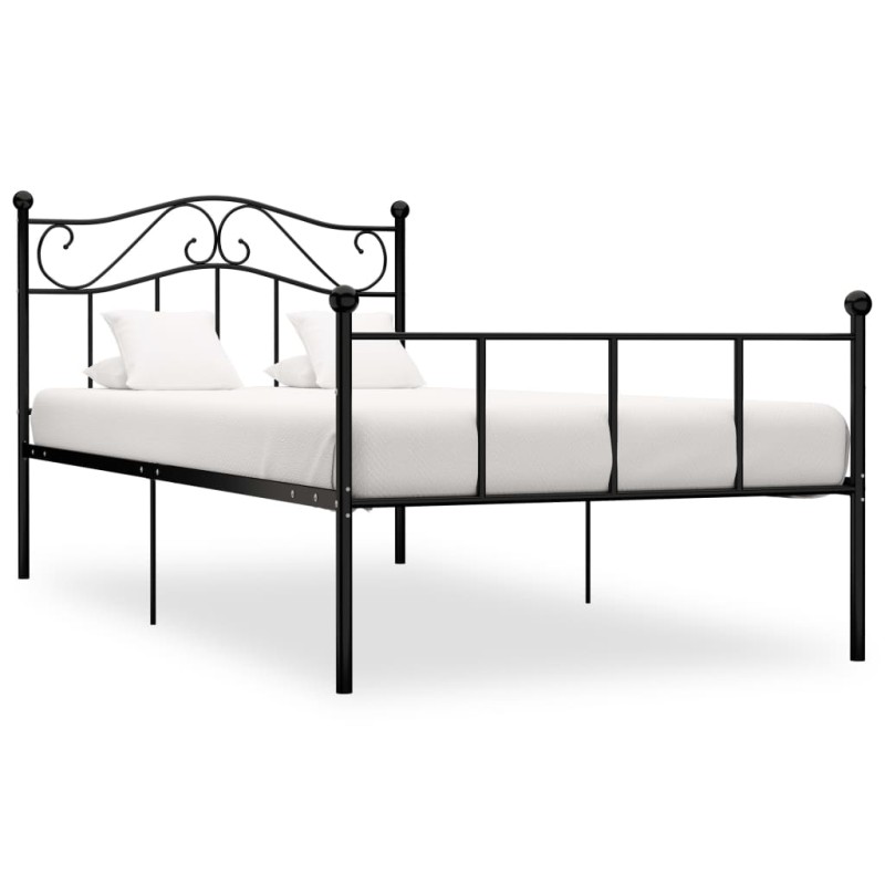 vidaXL Bettgestell Schwarz Metall 100 × 200 cm vidaXL Bettgestell Schwarz Metall 100 × 200 cm