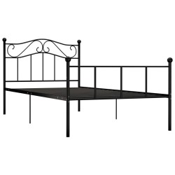 vidaXL Bettgestell Schwarz Metall 100 × 200 cm