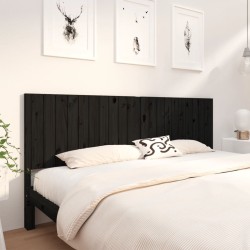 vidaXL Kopfteil Schwarz 205,5x4x100 cm Massivholz Kiefer