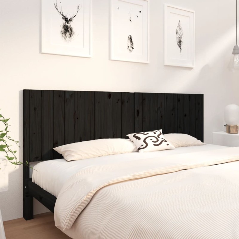 vidaXL Kopfteil Schwarz 205,5x4x100 cm Massivholz Kiefer vidaXL Kopfteil Schwarz 205,5x4x100 cm Massivholz Kiefer