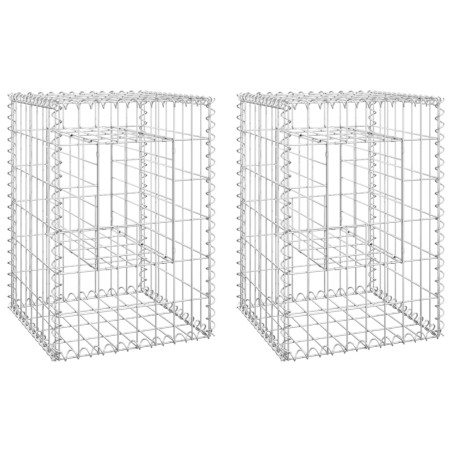 vidaXL Gabionensäulen 2 Stk. 40x40x60 cm Eisen