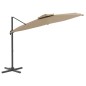 vidaXL Ampelschirm mit Doppeldach Taupe 300x300 cm vidaXL Ampelschirm mit Doppeldach Taupe 300x300 cm