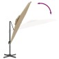 vidaXL Ampelschirm mit Doppeldach Taupe 300x300 cm vidaXL Ampelschirm mit Doppeldach Taupe 300x300 cm