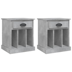vidaXL Nachttische 2 Stk. Betongrau 43x36x50 cm