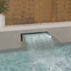 vidaXL Wasserfall mit LEDs 60x34x14 cm Edelstahl 304