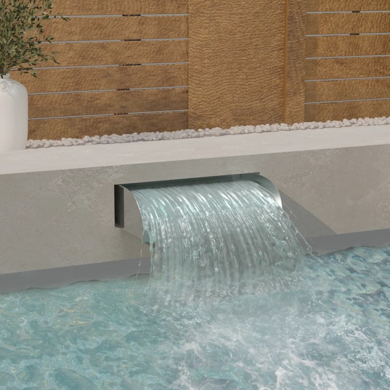 vidaXL Wasserfall mit LEDs 60x34x14 cm Edelstahl 304 vidaXL Wasserfall mit LEDs 60x34x14 cm Edelstahl 304