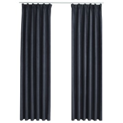 vidaXL Verdunkelungsvorhänge mit Haken 2 Stk. Anthrazit 140x245 cm