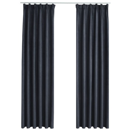 vidaXL Verdunkelungsvorhänge mit Haken 2 Stk. Anthrazit 140x245 cm