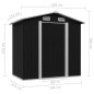 vidaXL Gartenschuppen Anthrazit Stahl 204 x 132 x 186 cm vidaXL Gartenschuppen Anthrazit Stahl 204 x 132 x 186 cm