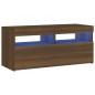 vidaXL TV-Schrank mit LED-Leuchten Braun Eichen-Optik 90x35x40 cm vidaXL TV-Schrank mit LED-Leuchten Braun Eichen-Optik 90x35x40 cm