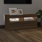 vidaXL TV-Schrank mit LED-Leuchten Braun Eichen-Optik 90x35x40 cm vidaXL TV-Schrank mit LED-Leuchten Braun Eichen-Optik 90x35x40 cm