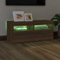 vidaXL TV-Schrank mit LED-Leuchten Braun Eichen-Optik 90x35x40 cm vidaXL TV-Schrank mit LED-Leuchten Braun Eichen-Optik 90x35x40 cm