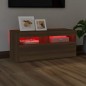 vidaXL TV-Schrank mit LED-Leuchten Braun Eichen-Optik 90x35x40 cm vidaXL TV-Schrank mit LED-Leuchten Braun Eichen-Optik 90x35x40 cm